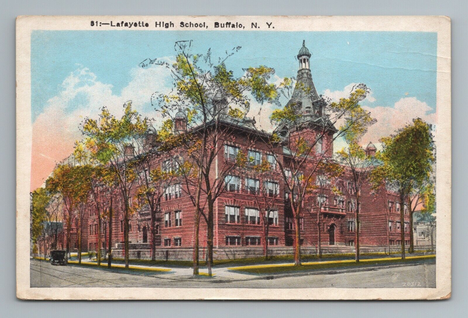 Lafayette High School Buffalo New York Vintage Postcard