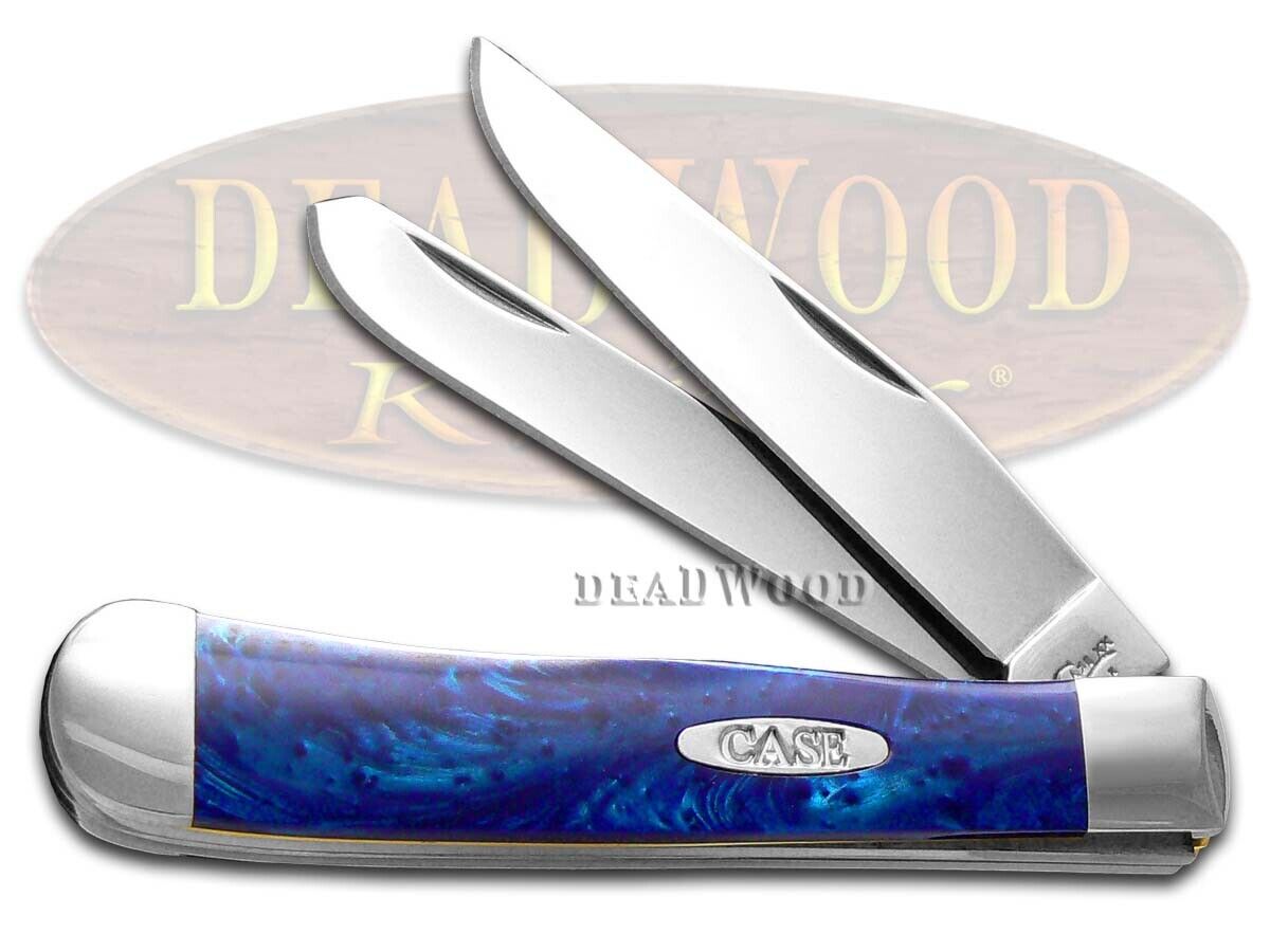 Case xx Knives Trapper Blue Silk Corelon Handle Stainless Pocket Knife 6073BS