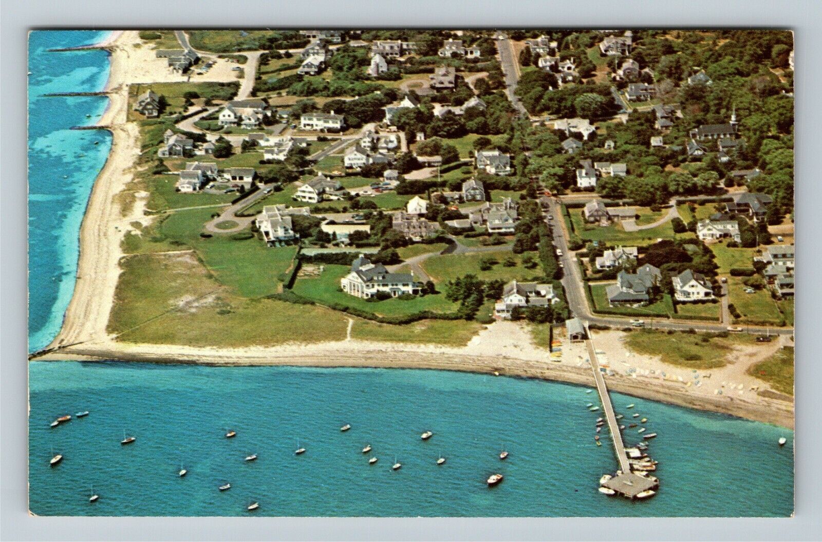 Cape Cod, MA-Massachusetts, Aerial View Kennedy Compound Vintage Postcard