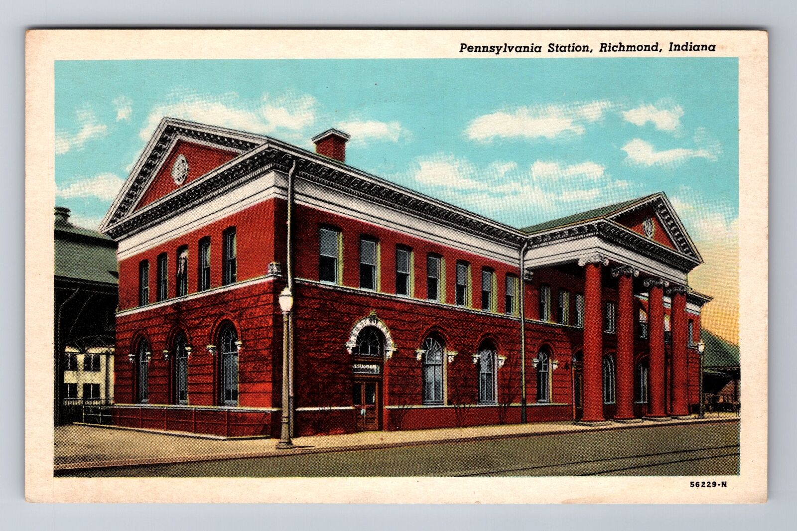 Richmond IN-Indiana, Pennsylvania Station, Antique Vintage Souvenir Postcard