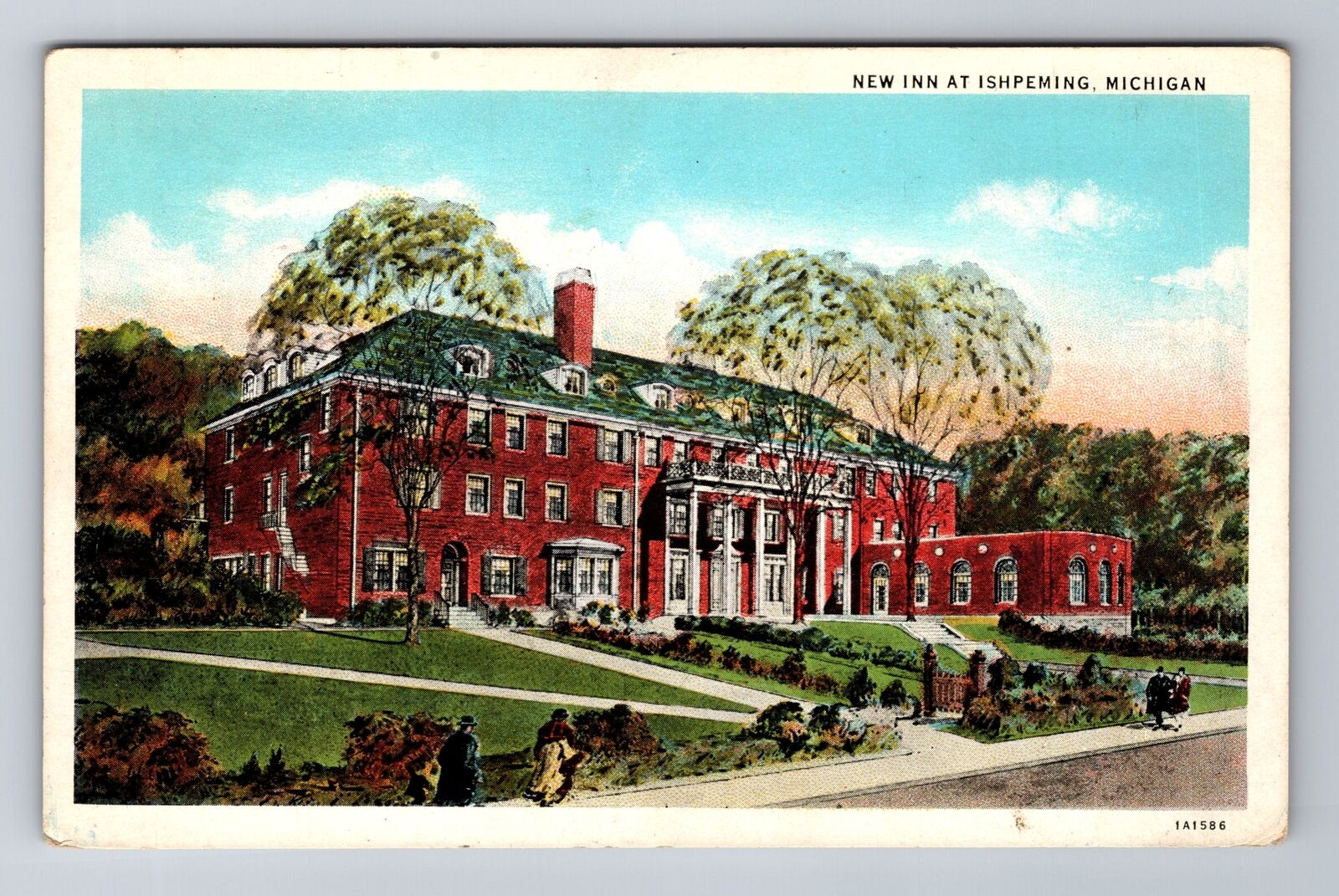 Ishpeming MI-Michigan, New Inn, Advertising, Antique Vintage Souvenir Postcard
