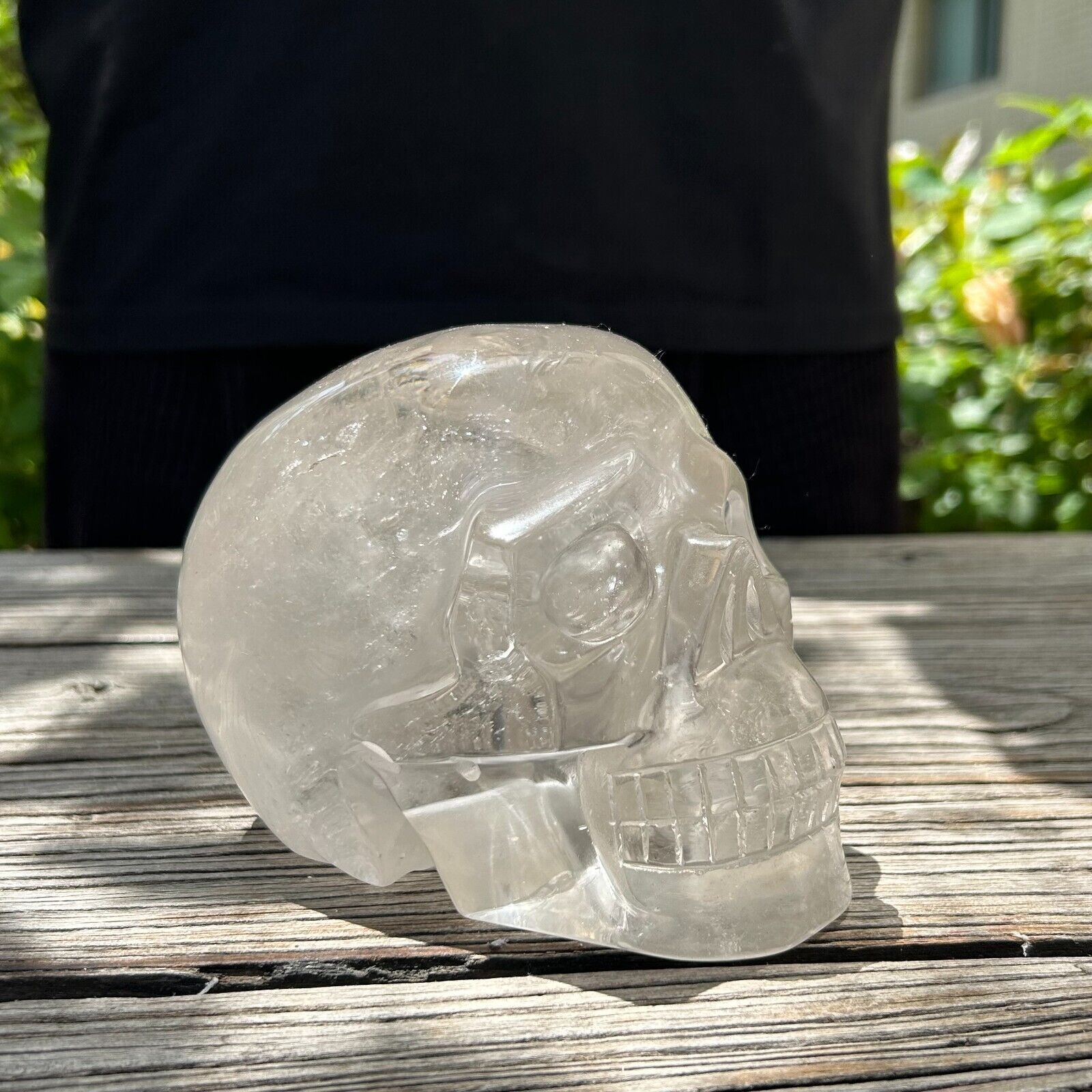 4.5LB 5.4''High Quality Natural Clear Quartz Skull Statue Crystal Healing Decor