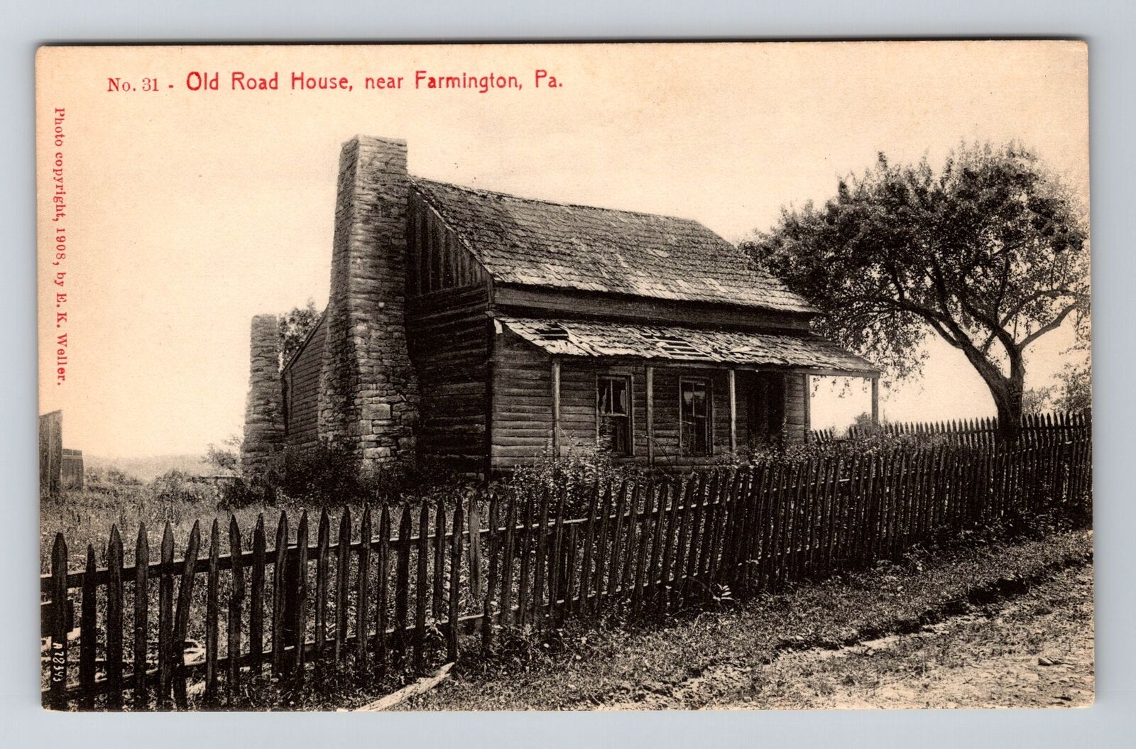 Farmington PA-Pennsylvania, Old Road House, c1910 Vintage Postcard