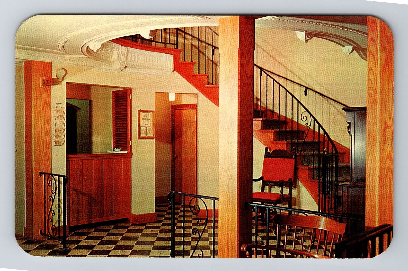 Newbury OH-Ohio Stairwell  Manor House Punderson State Park Vintage Postcard