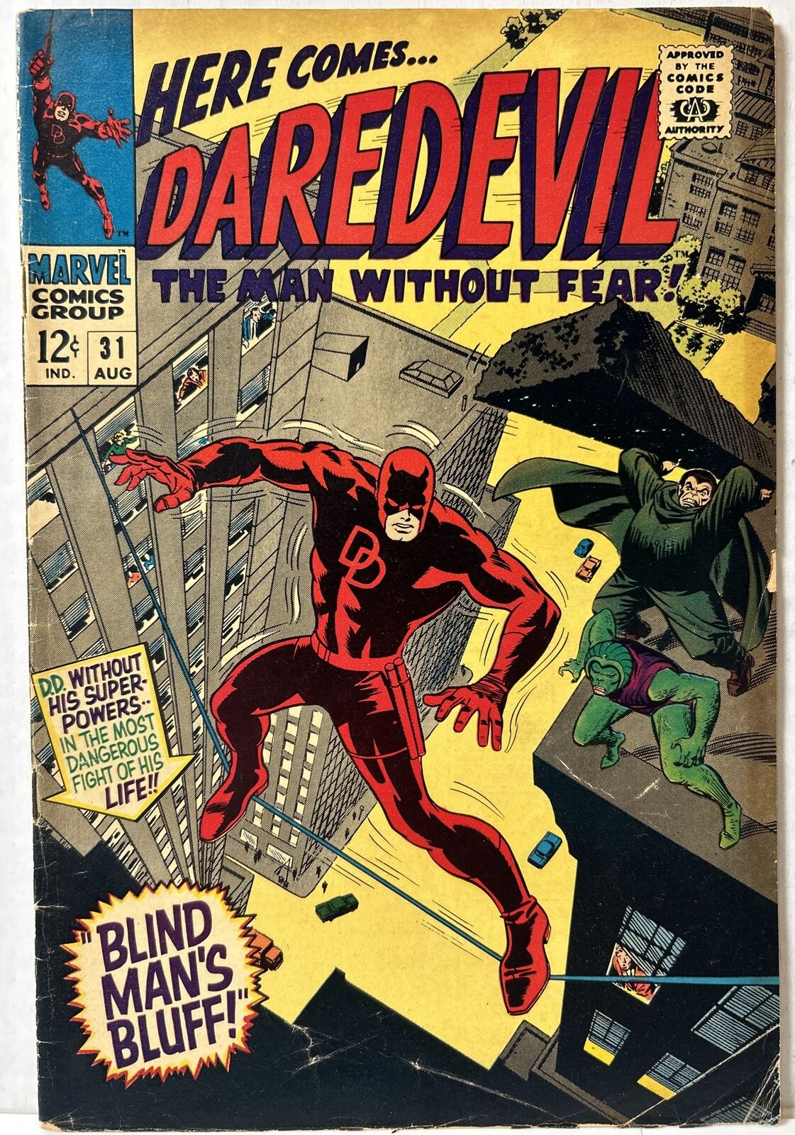 Daredevil #31 Stan Lee Gene Colan (Marvel 1967) Battles Mr. Hyde & Cobra VG-FN