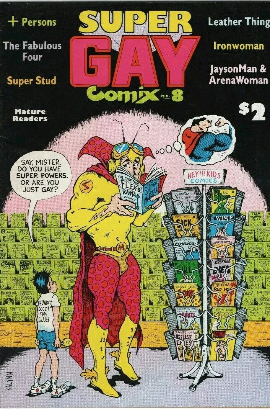GAY COMIX #8 San Francisco Superman Bizarro Parody LBGQ Underground Comic 1986