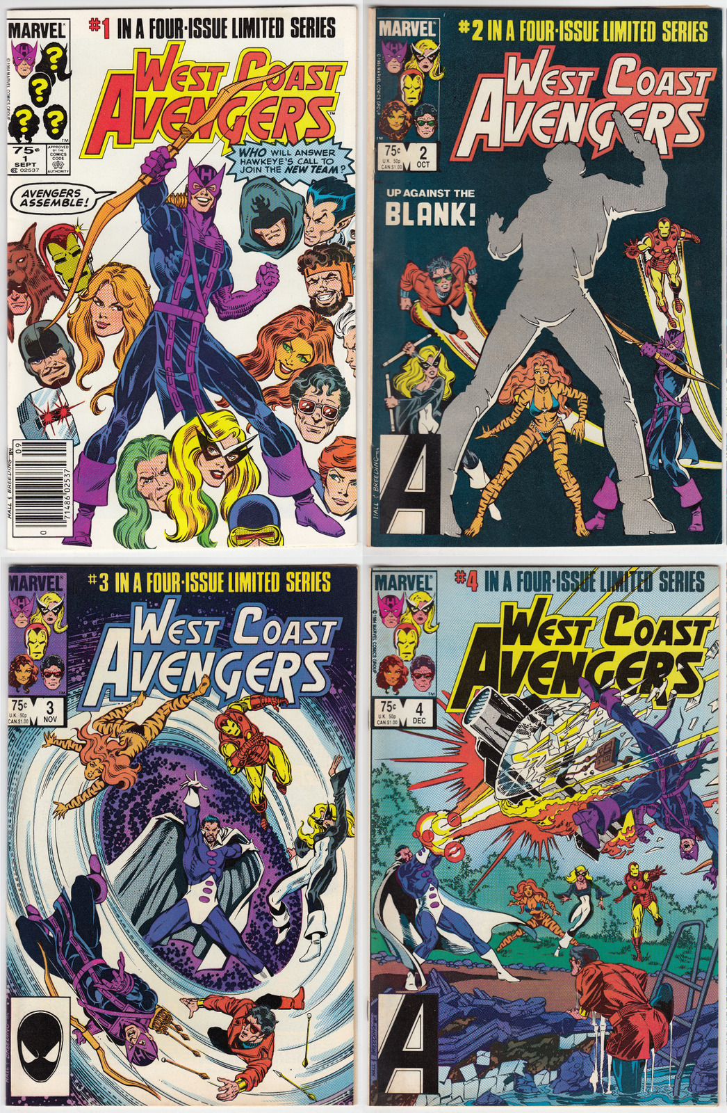 West Coast Avengers LOT (4) Limited Series Full Run Comic Book 1984 Roger Stern