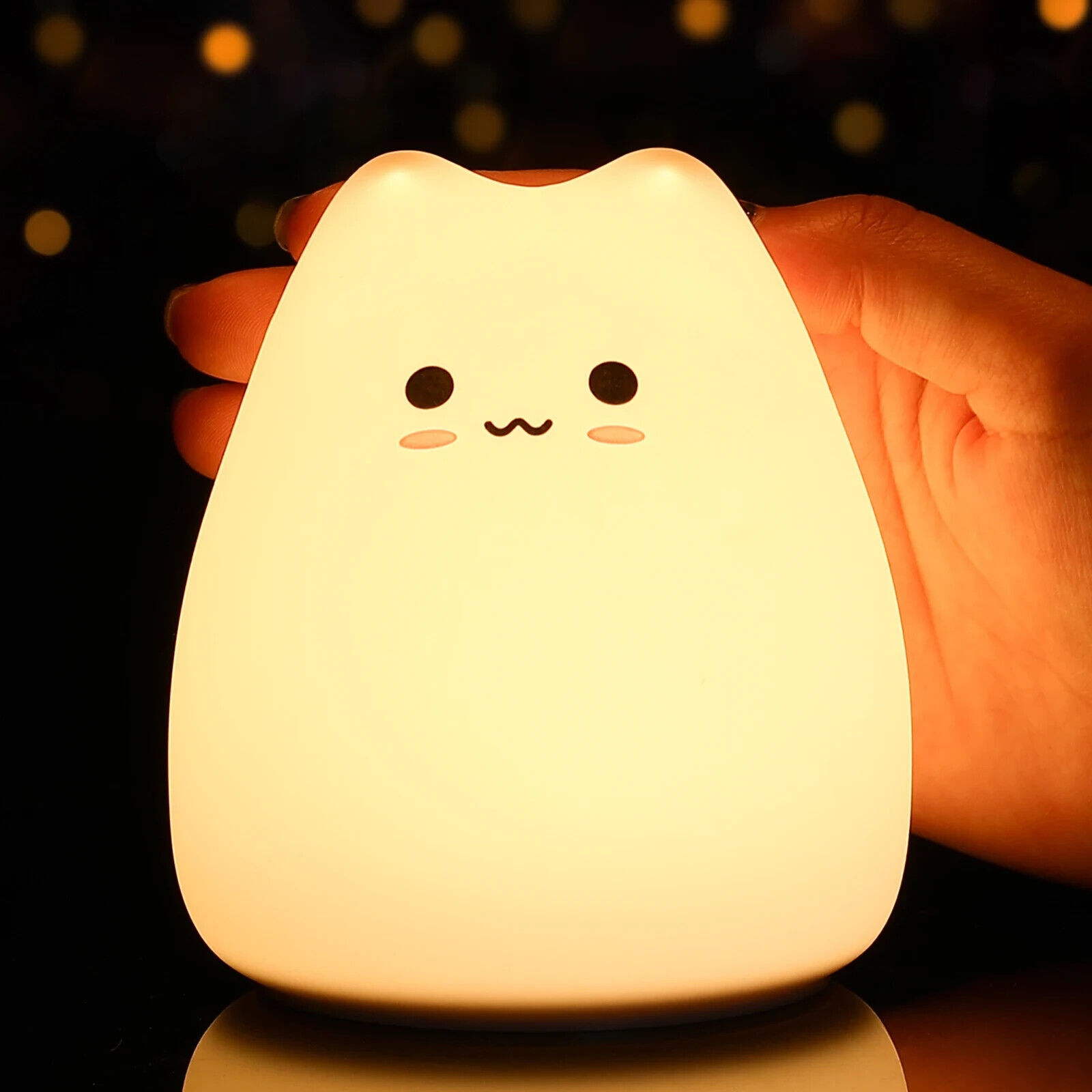 Mini Cat Night Lamp 7-color | Pat Touch Color-changing | Eye Protection