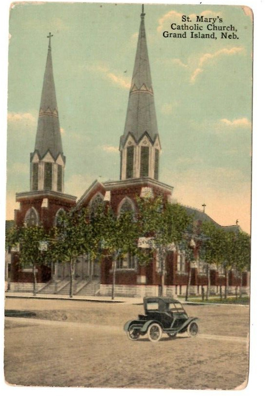 Postcard St.Mary\'s Catholic Church Grand Island Neb