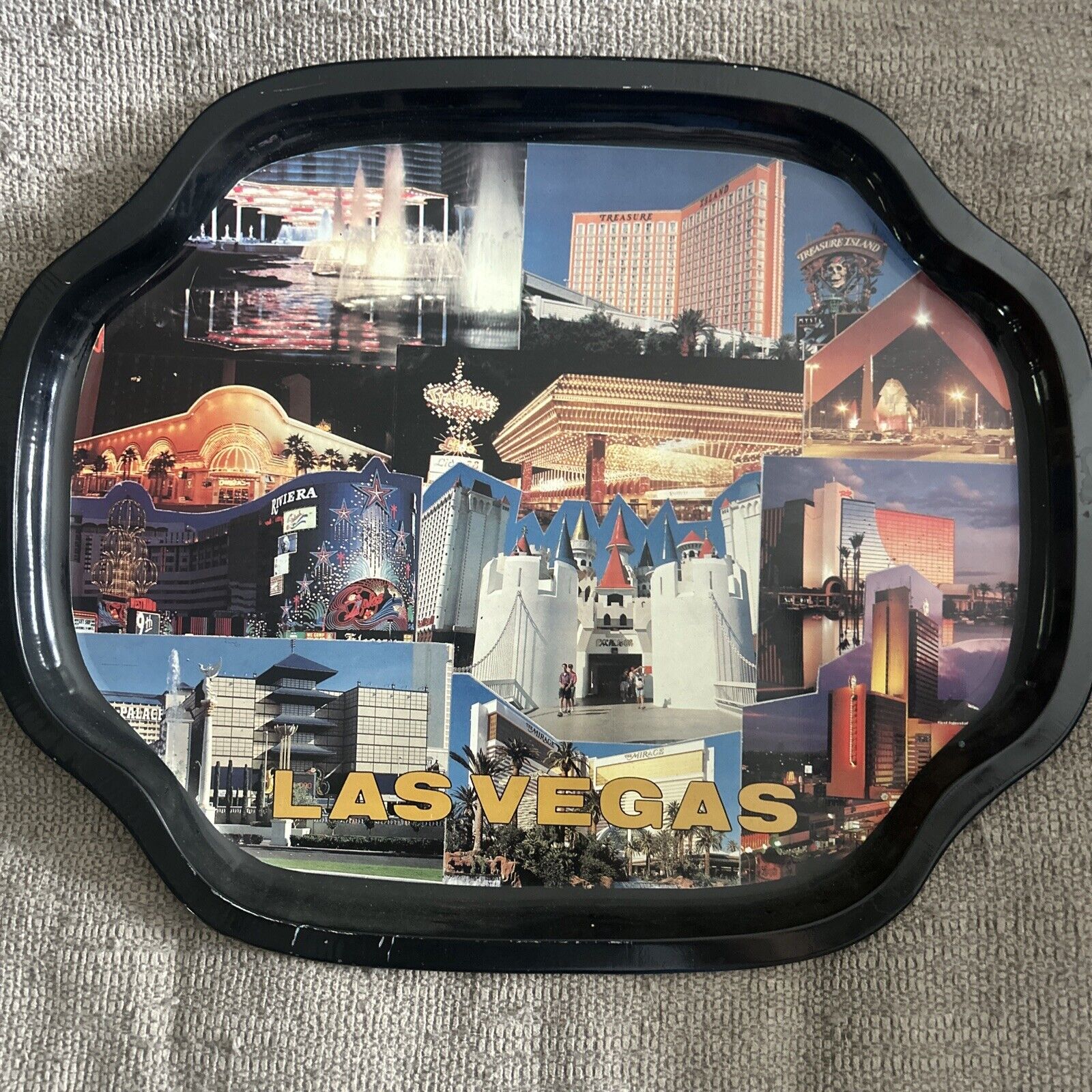 Vintage Las Vegas Vintage Souvenir Metal Serving Tray