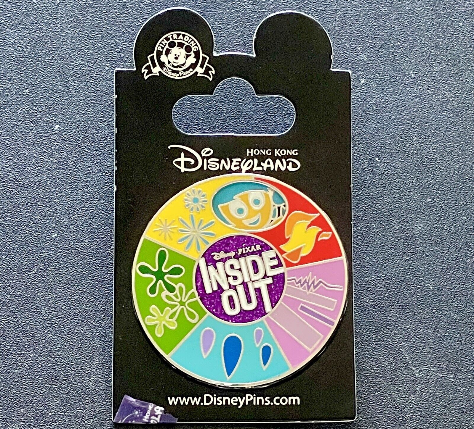 Disney Inside Out Hong Kong Disneyland Pin Joy Sadness Disgust Ang Fear Spinner