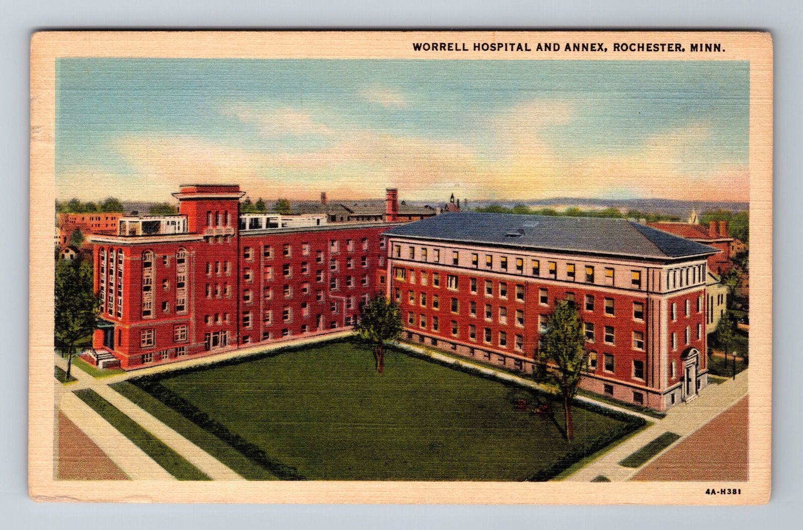 Rochester MN-Minnesota, Worrell Hospital And Annex, Vintage c1944 Postcard