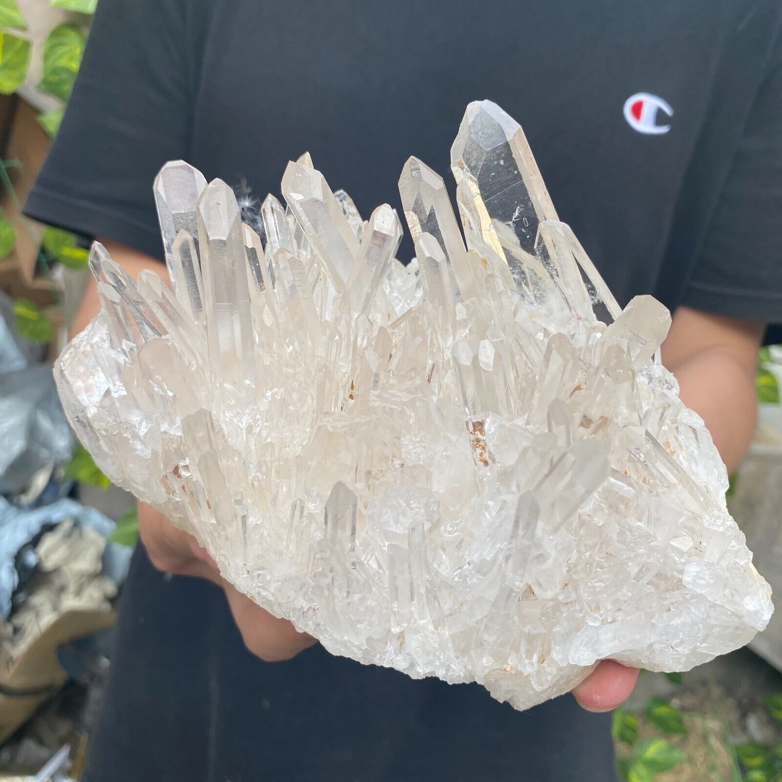 3.1lb Large Natural White Clear Quartz Crystal Cluster Raw Healing Specimen