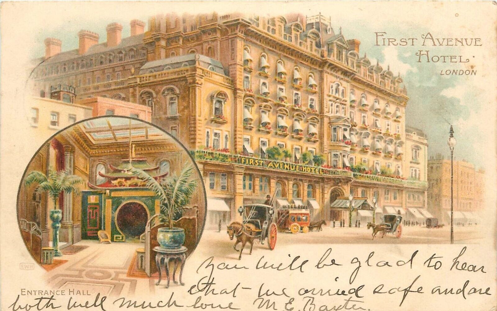 Postcard UK London 1904 First Avenue Hotel undivided 23-8822