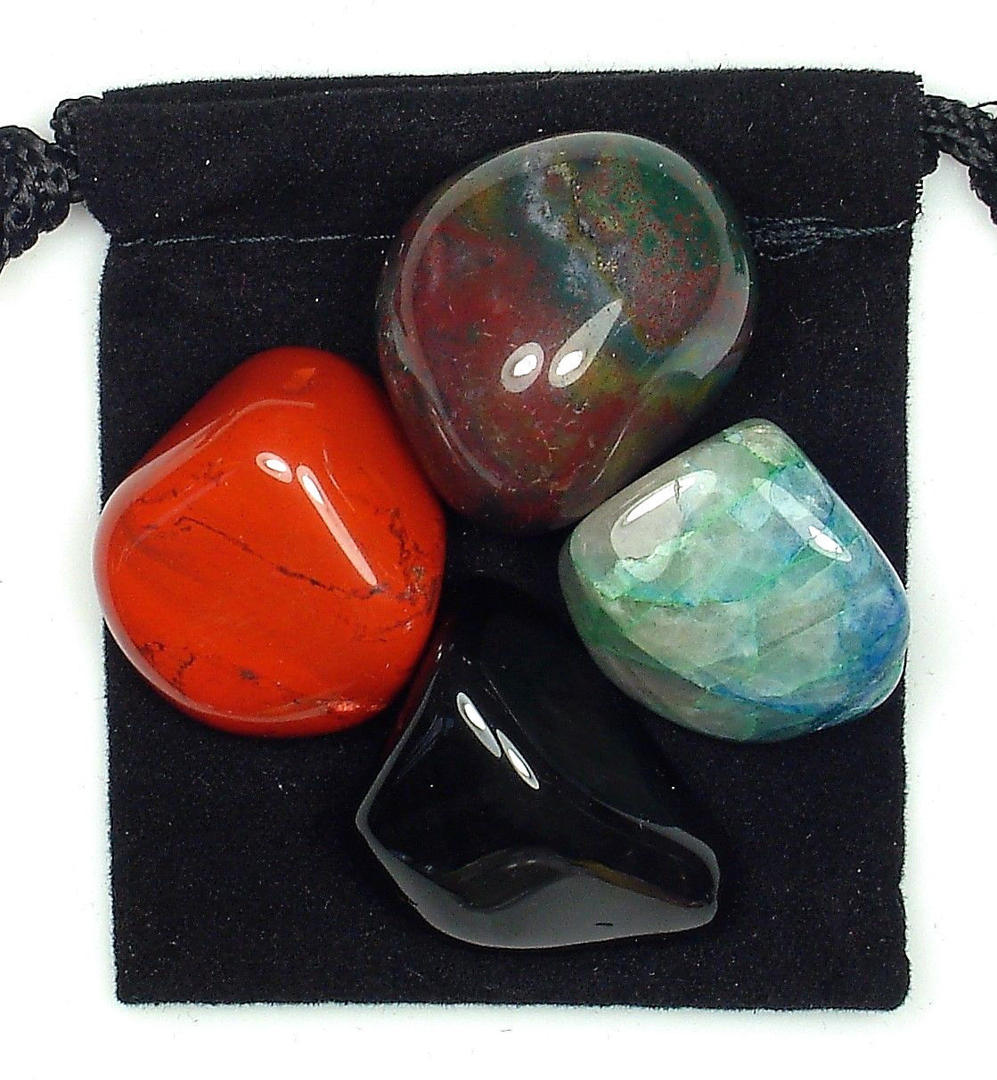 LIVER STRENGTH Tumbled Crystal Healing Set =4 Stones +Pouch +Description Card