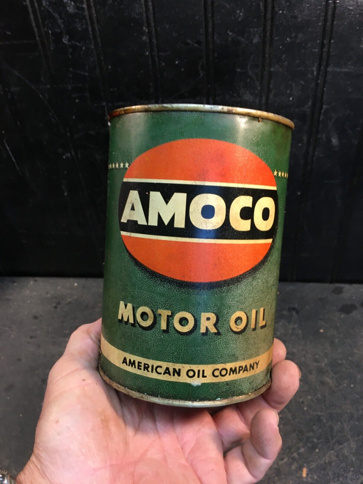 Vintage 1 Qt Amoco Oil Can Great Condition Empty. SA 50 W