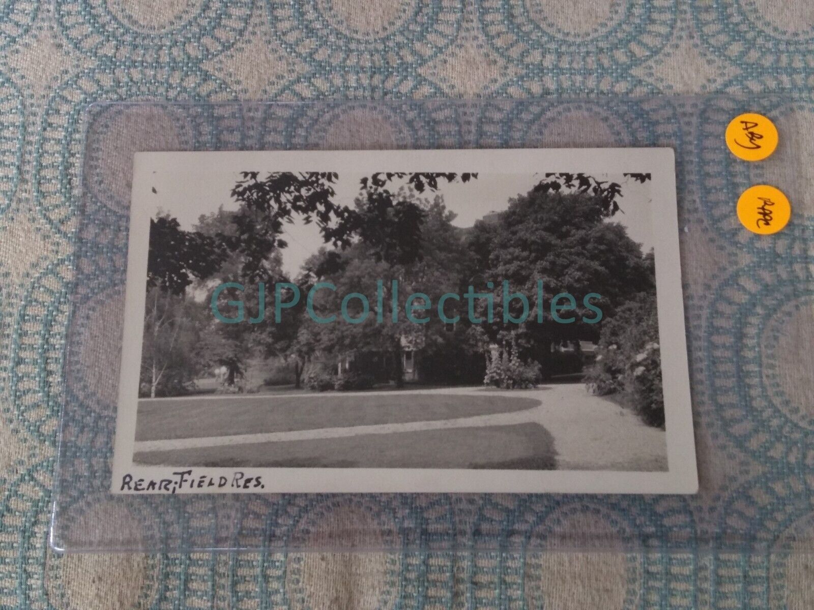 ABY VINTAGE PHOTOGRAPH Spencer Lionel Adams RPPC REAR OF FIELD RESIDENCE