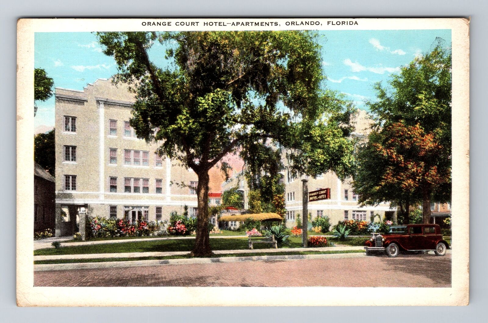 Orlando FL-Florida, Orange Court Hotel-Apartments, Antique Vintage Postcard