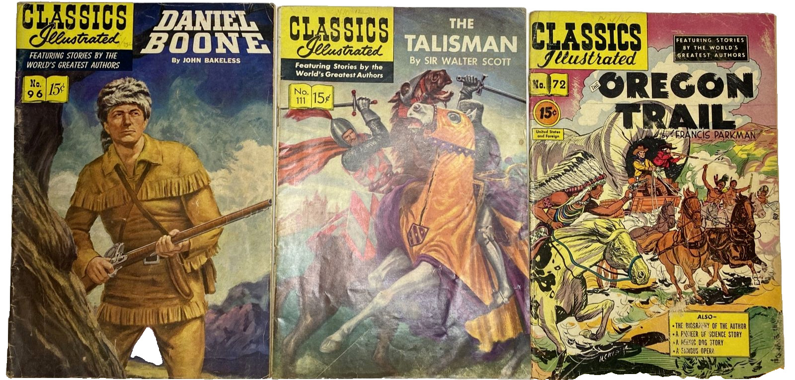 3-Classics Illustrated Comics 1950-1953 Daniel Boone, Oregon Trail- The Talisman
