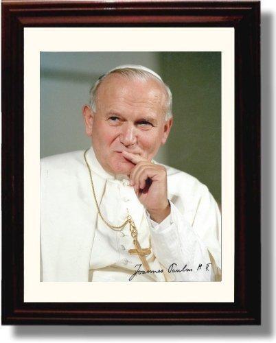 8x10 Framed Pope John Paul II Autograph Promo Print