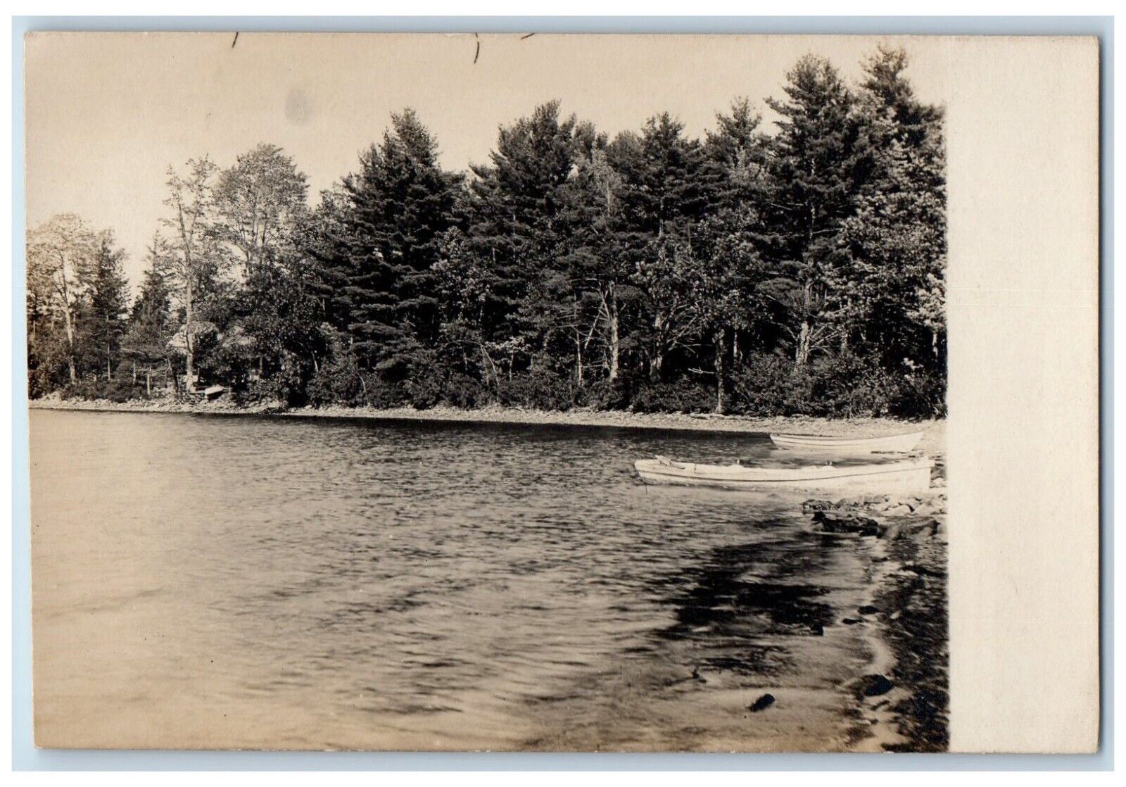 c1910s L.A. Stevens Lake View Canoe Deerfield NH NH RPPC Photo Unposted Postcard