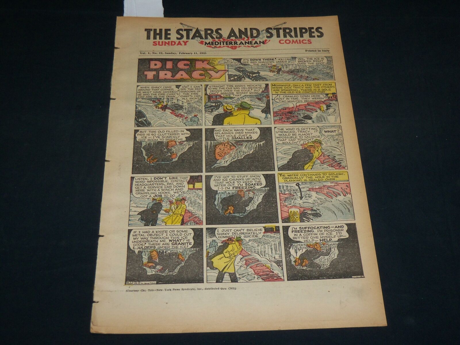 1945 FEBRUARY 11 STARS AND STRIPES SUNDAY MEDITERRANEAN COMICS - ITALY - NP 5239