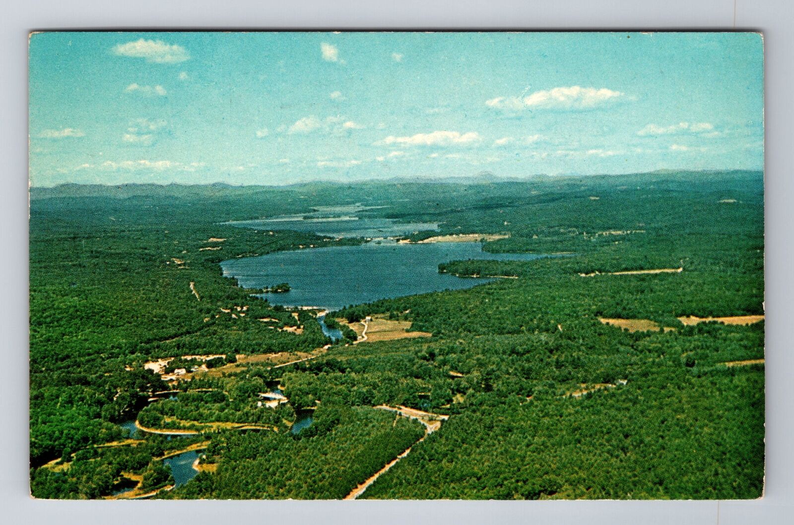 Naples ME-Maine, Aerial Brandy Pond, Antique, Vintage c1968 Souvenir Postcard