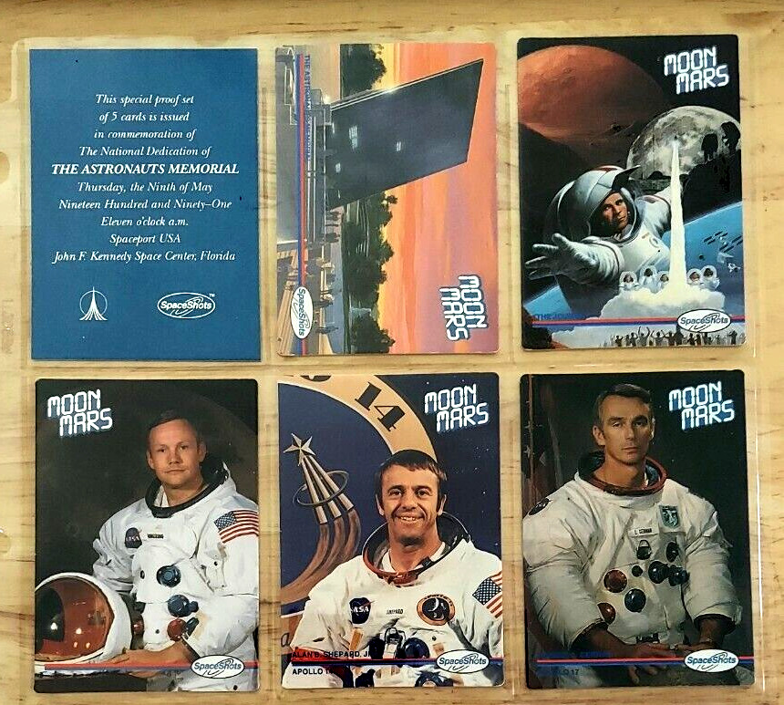 Space Shots Moon Mars 5 Card Embossed Proof Set Limited /175