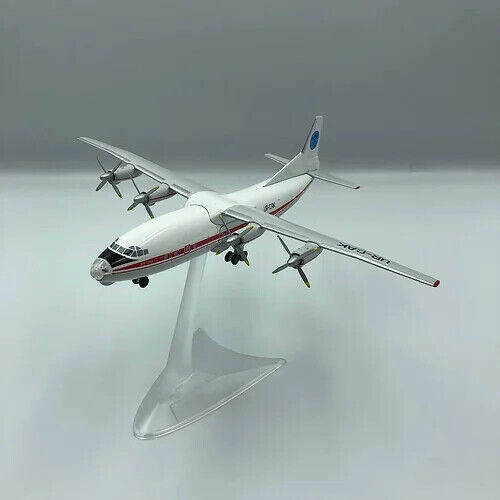 Aircraft model: Antonov AN 12 Meridian Air UR-CAK plastic model scale 1:200.
