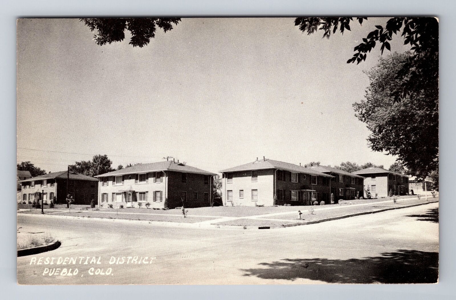 Pueblo Co-Colorado, Residential District, Antique Vintage Souvenir Postcard