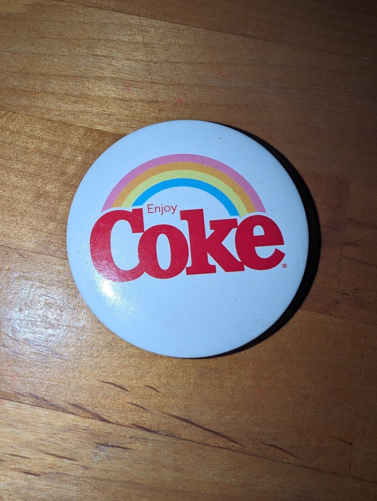 Rare Vintage 1970s Enjoy Coke Rainbow Pinback Button Coca-Cola Pride
