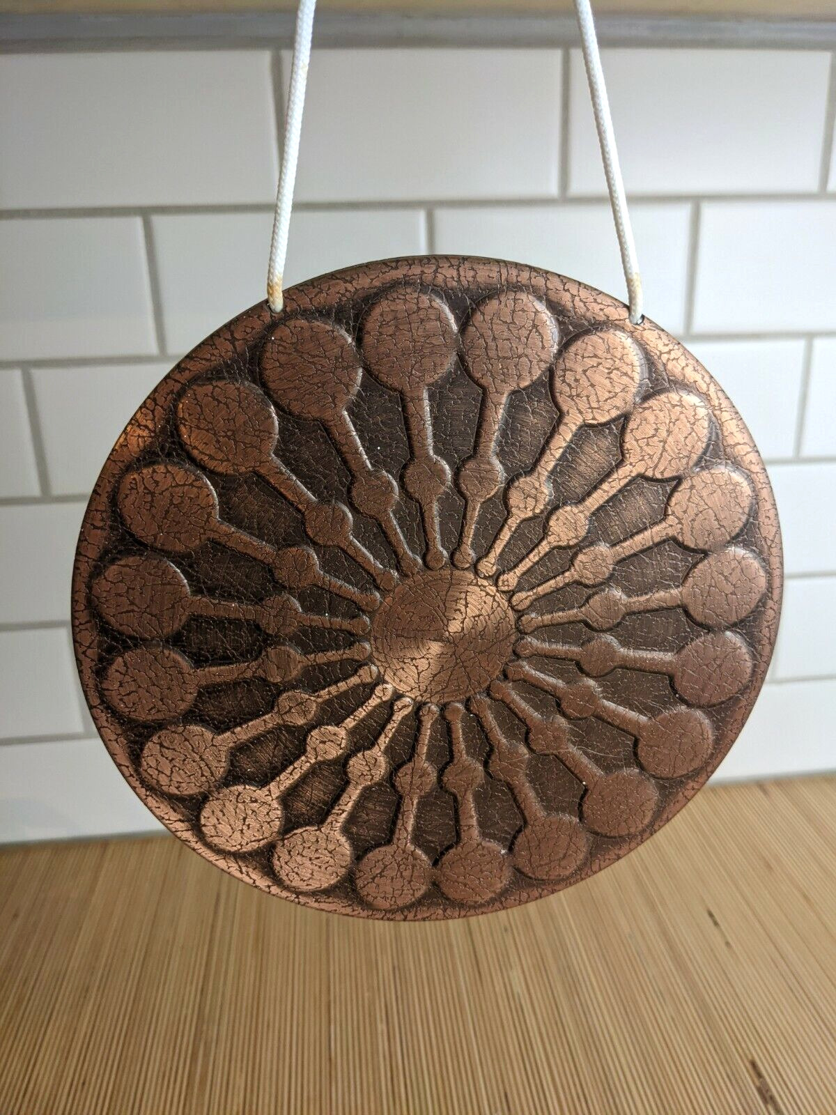 Metal Gong with Wrought Iron Wall Hanger 7\