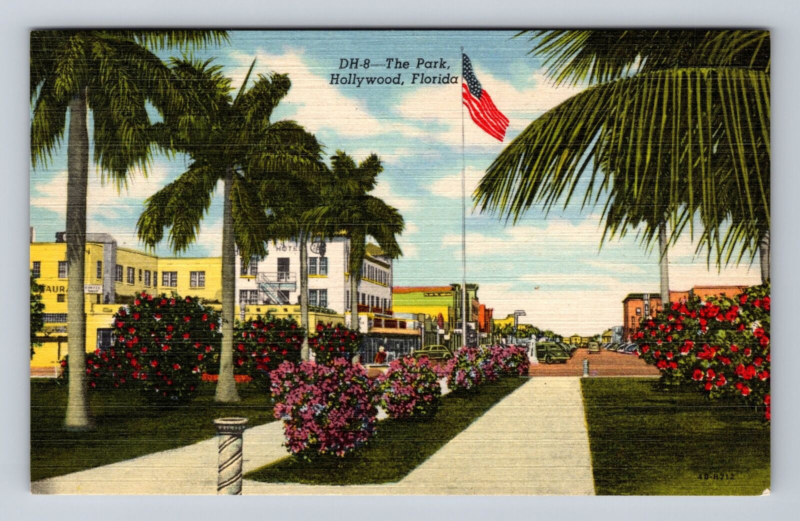 Hollywood FL-Florida, Panoramic The Park, Antique Souvenir Vintage Postcard