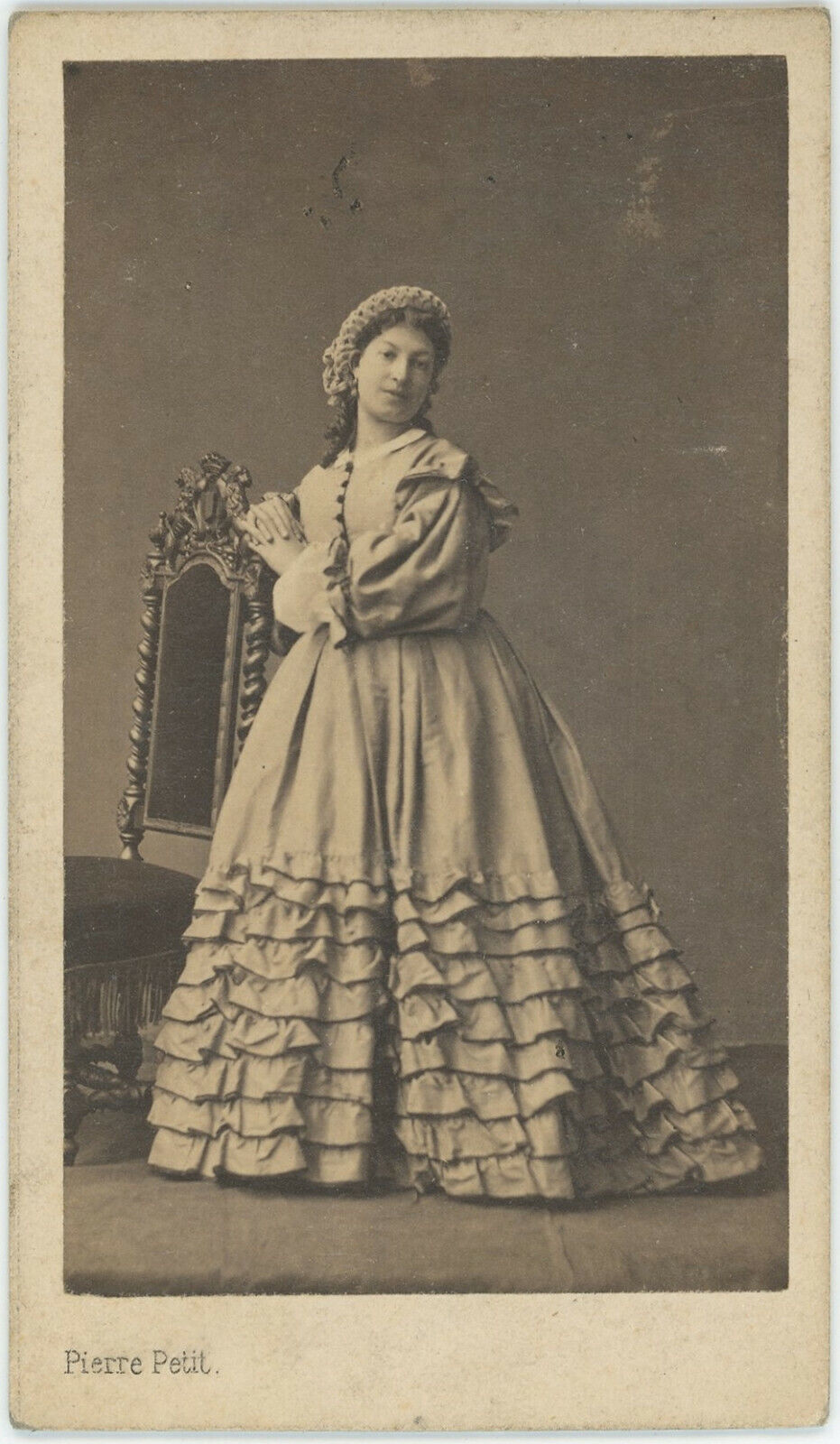 1858 CDV. The dancer Esther Moyse by Pierre Petit in Paris. Dance.