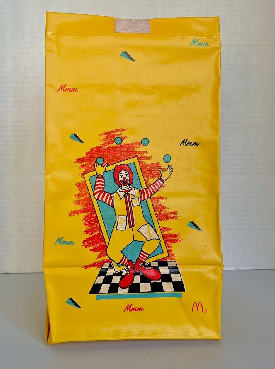 Retro 1988 McDonald’s Plastic Ronald Happy Meal Vinyl Lunch Bag 11”x6.5”