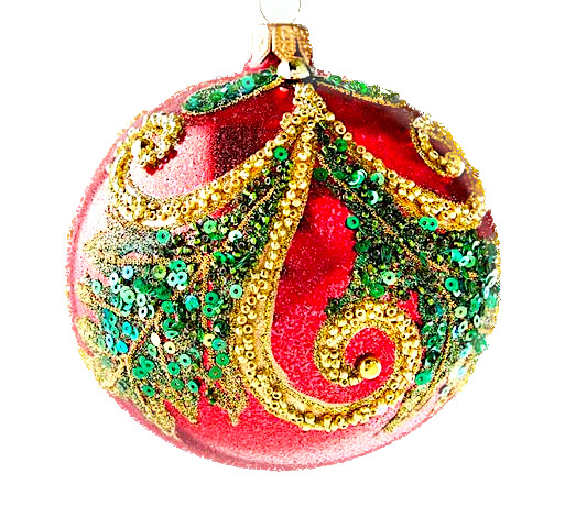 NEIMAN MARCUS Glass Christmas Ornament/Ball Bauble MADE IN POLAND 2021