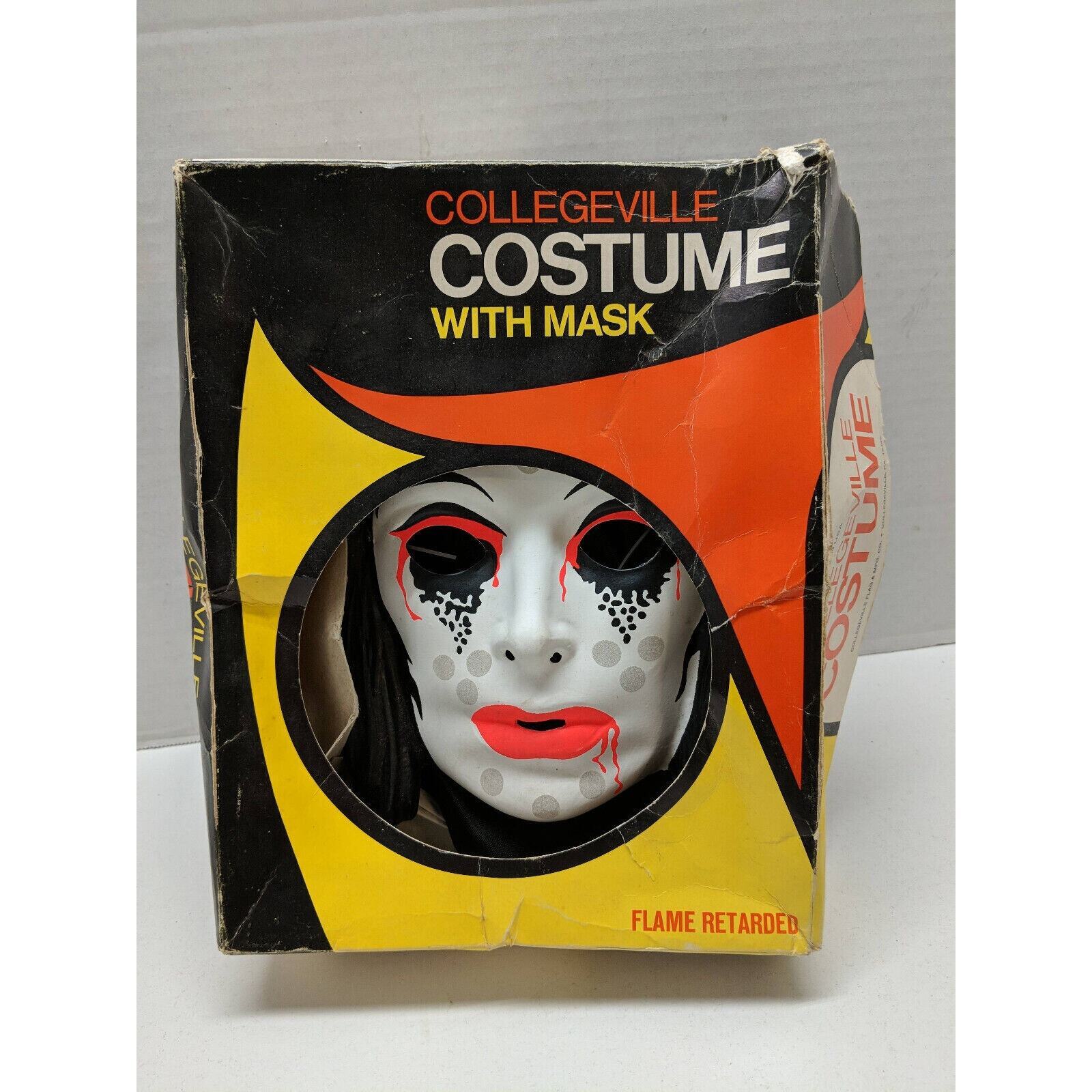 Vintage Collegeville Vampire Mask & Costume 3293 Small (4-6) w/Box