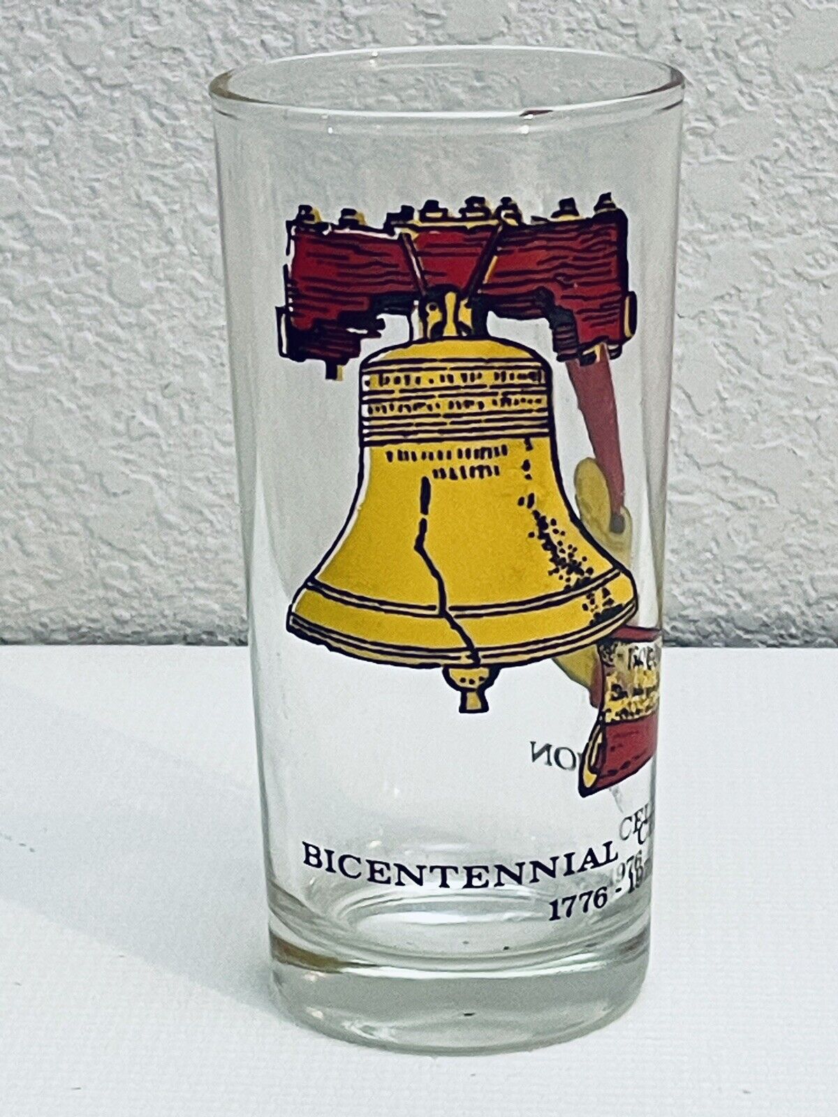 Vintage USA Bicentennial Celebration Glass 1776-1976 Liberty Bell Philly 12oz