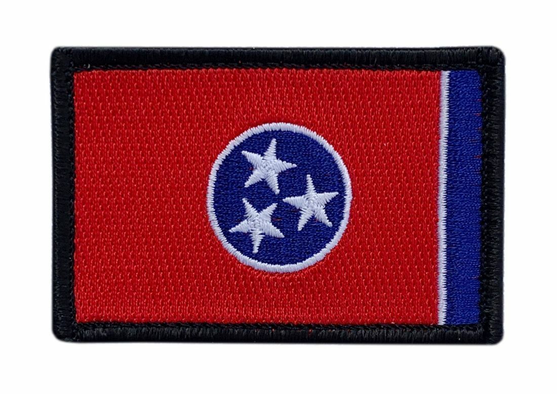 Tennessee State Flag Tactical Hook Fastener Patch (3.0 X 2.0  TN6)