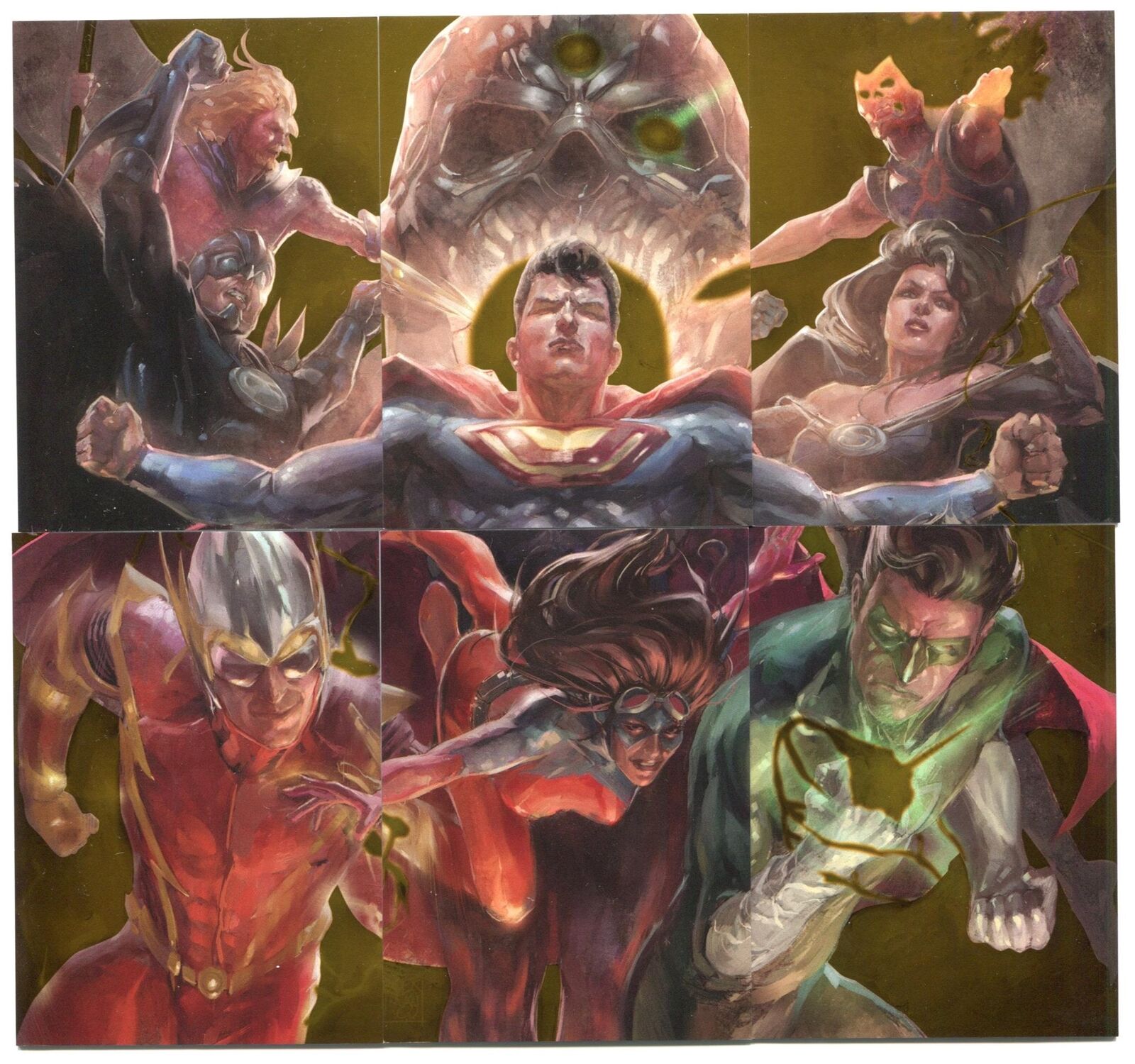 2015 DC Comics Super-Villain Gold Parallel #/25 Crime Syndicate Card Set CS1-CS6