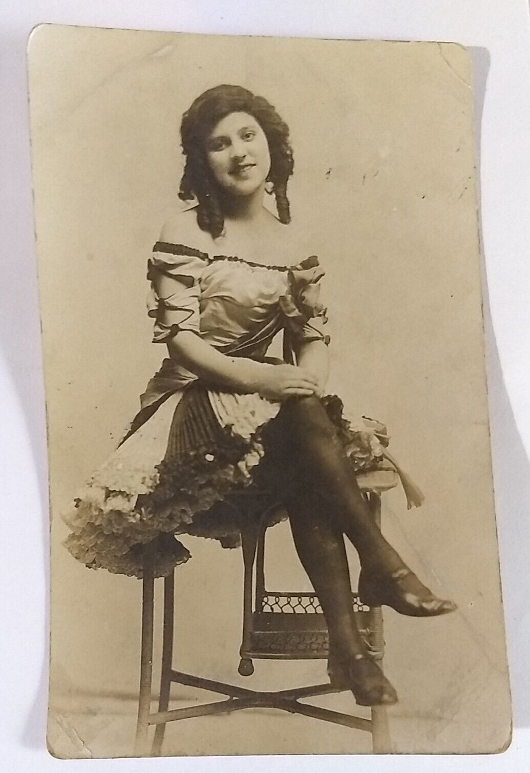Mary Wells Vaudeville Actress RPPC Real Photo Postcard Wine Women & Song Co. VTG