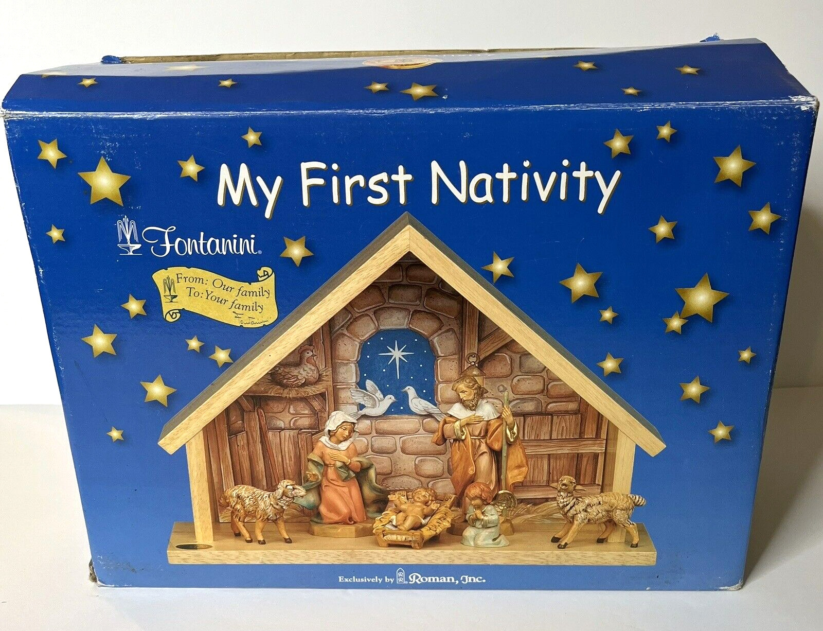 Vtg Fontanini 3.5” Scale My First Nativity in Box 54590 *MISSING 1 SHEEP* 2002