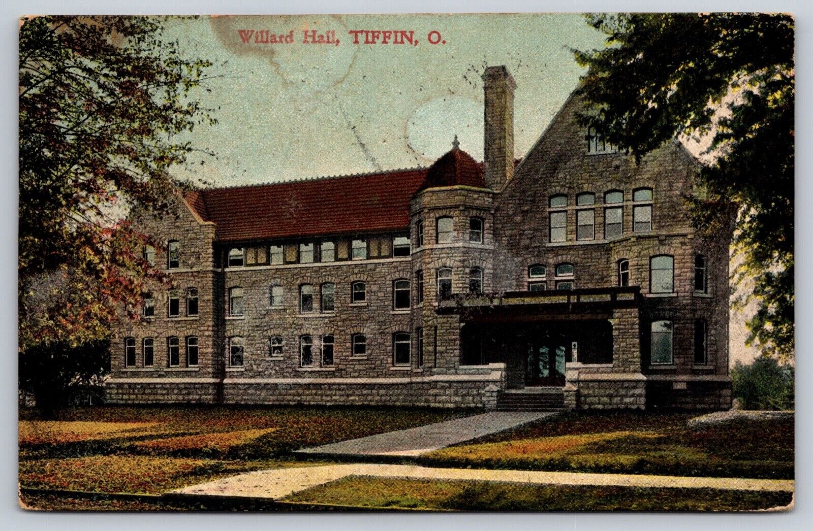 Willard Hall, Tiffin, OH 1911 Postcard PC203