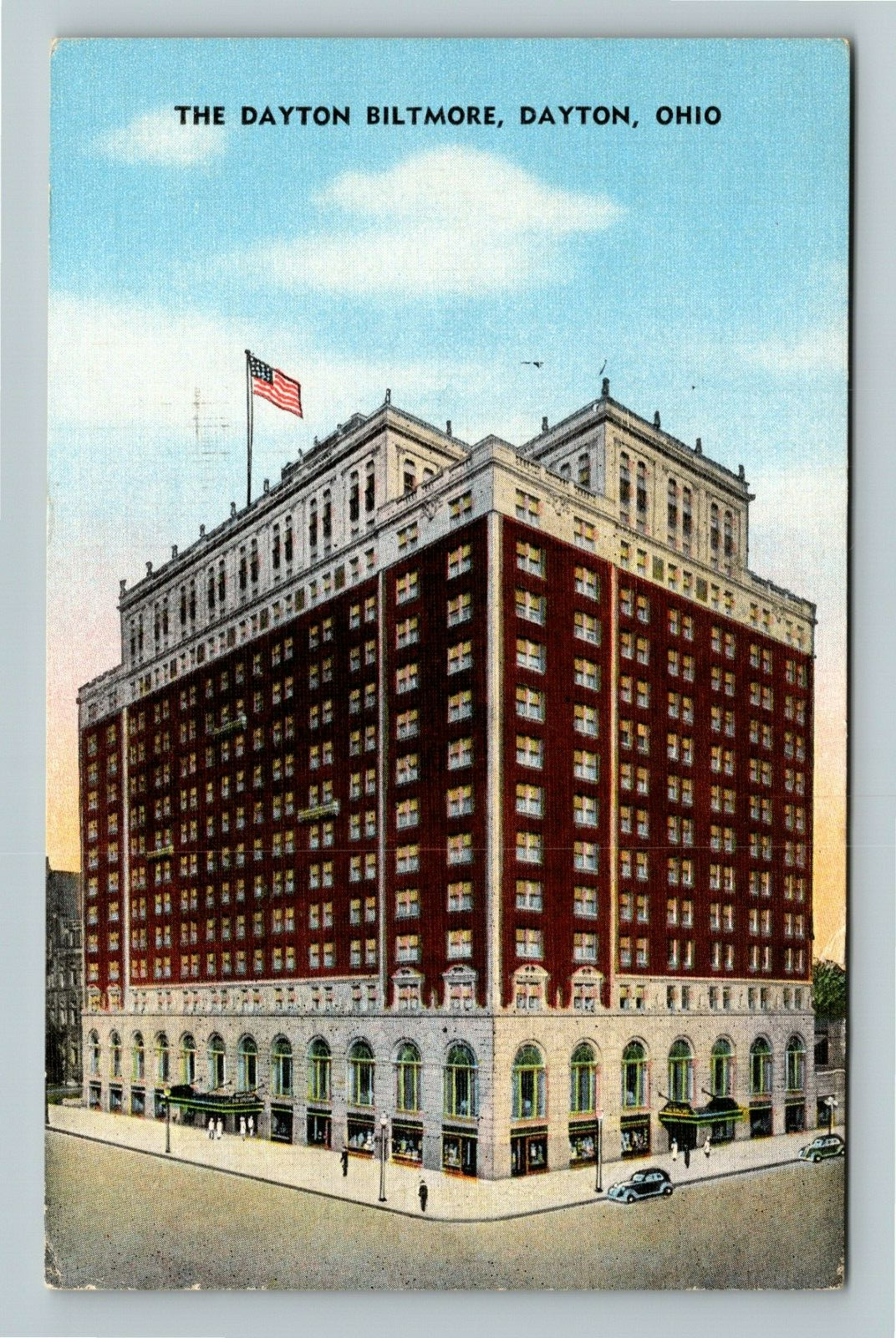 Dayton OH-Ohio, The Dayton Biltmore, Aerial Exterior Vintage Postcard