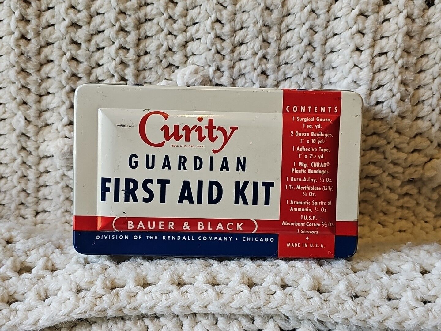 Vintage Curity Guardian First Aid Kit Bauer & Black with some original items