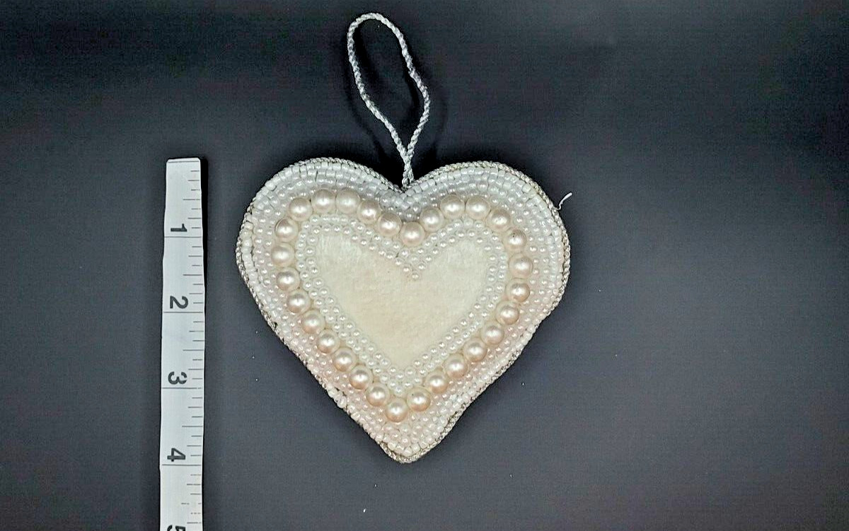 pearl bead heart ornament valentines day