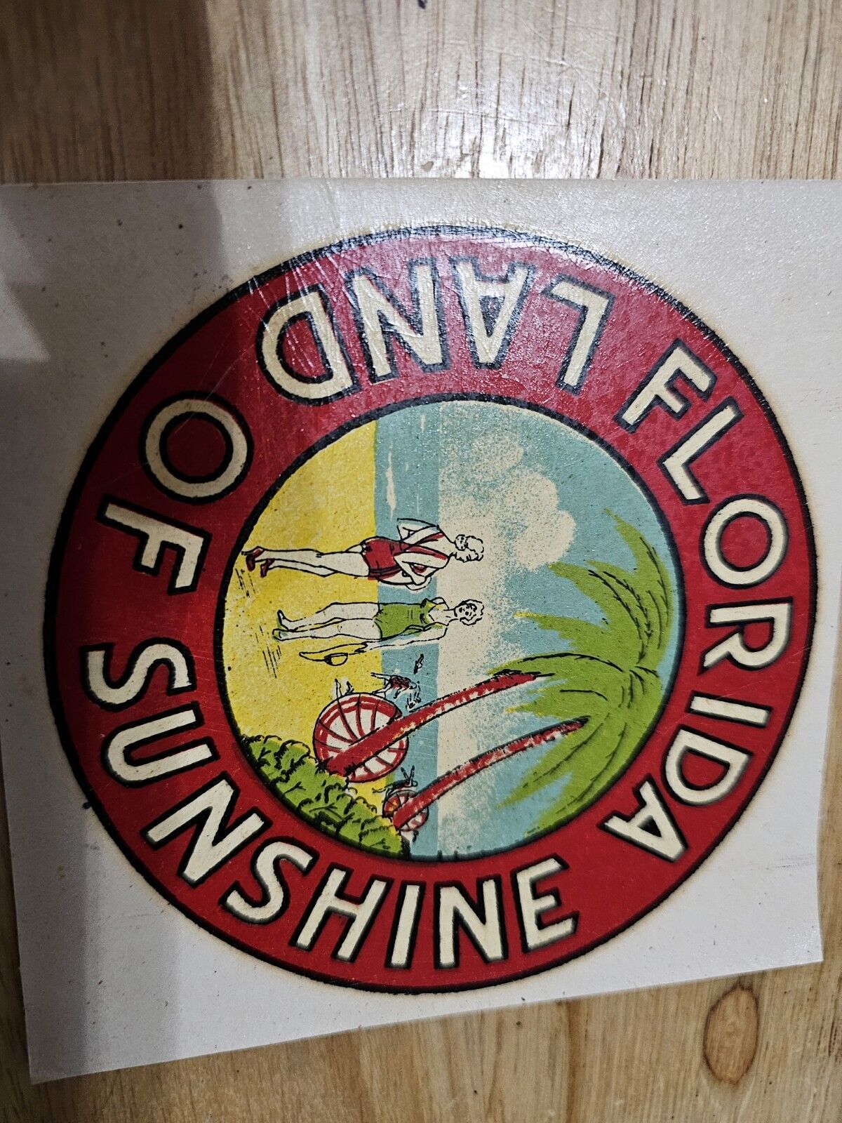 Florida Land Of Sunshine Vintage Original Travel Decal