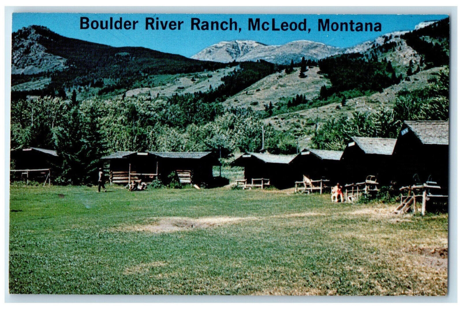 c1950's Boulder River Ranch Mcleod Montana MT Vintage Unposted Postcard
