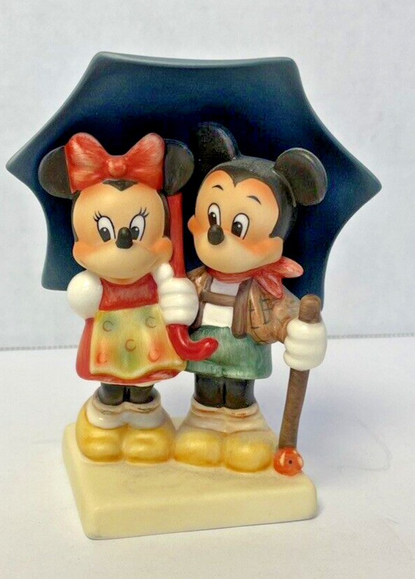 Goebel Company Disney Mickey Minnie Stormy Weather Figurine Germany RARE