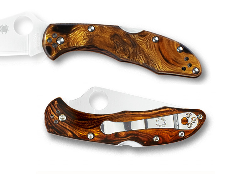 Desert Ironwood Scales for Spyderco Delica 4 Edc Folding Knife
